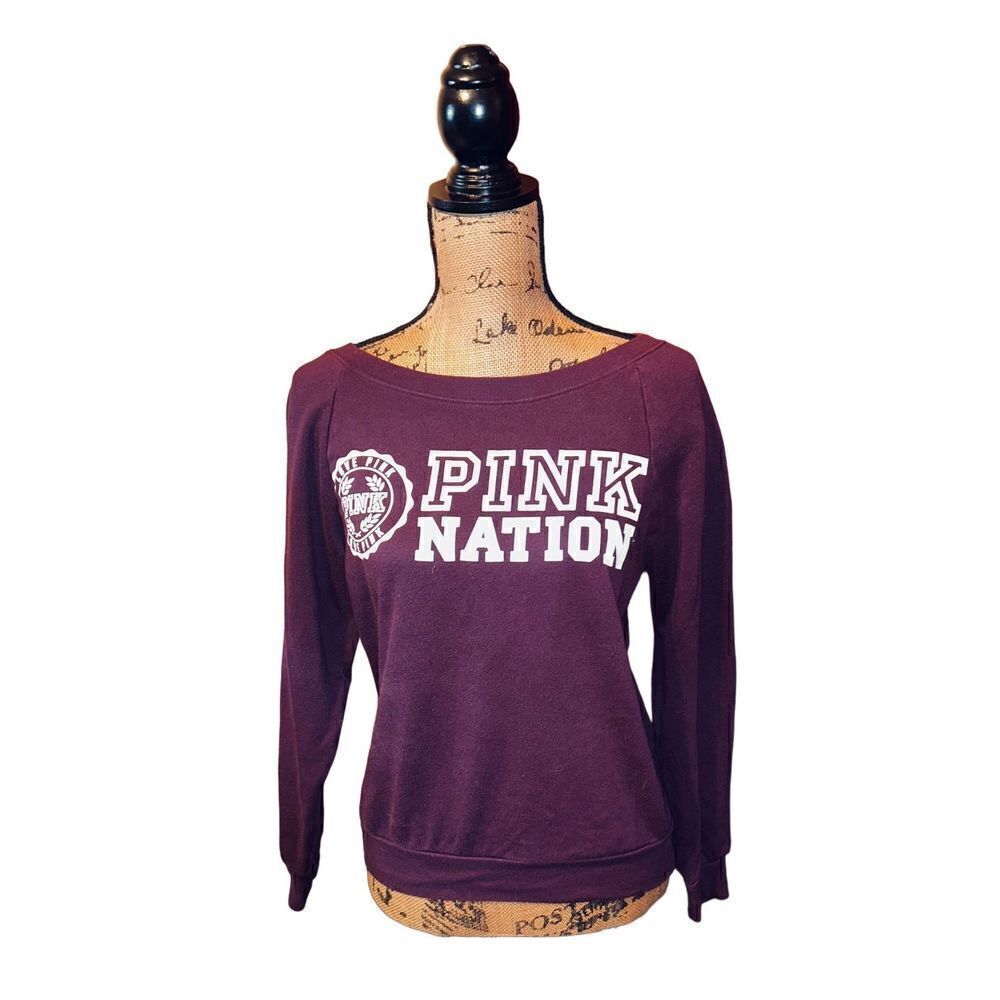 Victoria Secret PINK Crew Neck Purple Sweatshirt XS